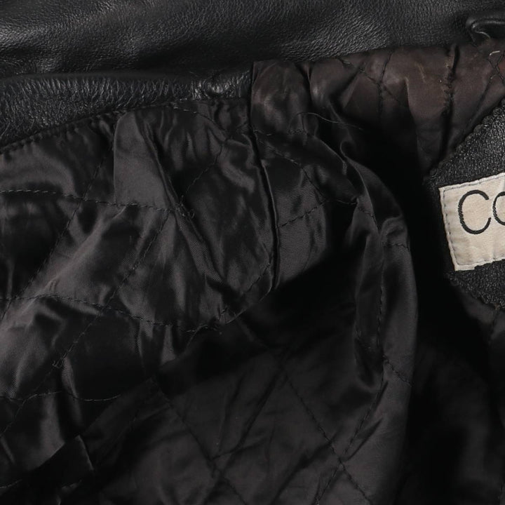 Comint For Men Padded Leather Flight Jacket, Men's Size XL genuine leather black type Vintage Second Hand