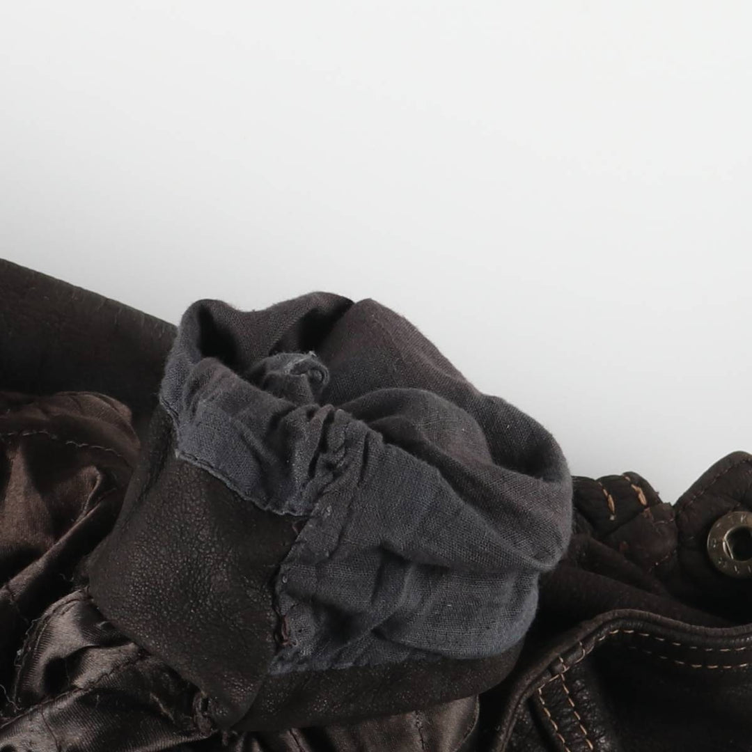 Jeremy's Vintage Padded Trucker Jacket, Men's Size L Genuine Leather Cowhide brown type Vintage Second Hand