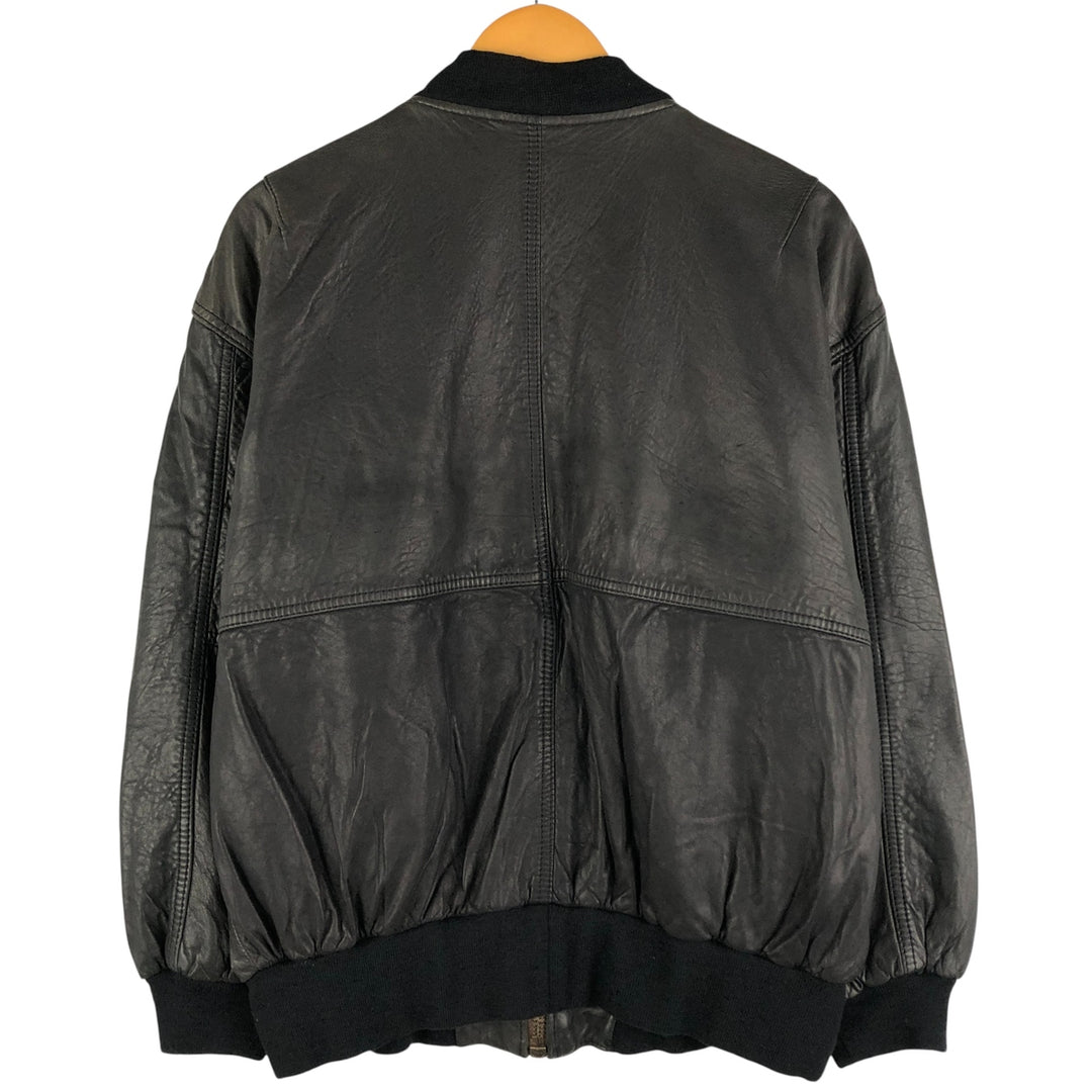 P and P COMPANY Vintage Leather Blouson, Men's XL genuine leather black type Vintage Second Hand