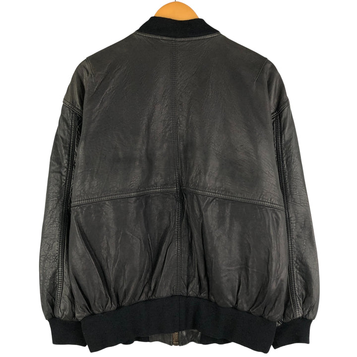 P and P COMPANY Vintage Leather Blouson, Men's XL genuine leather black type Vintage Second Hand