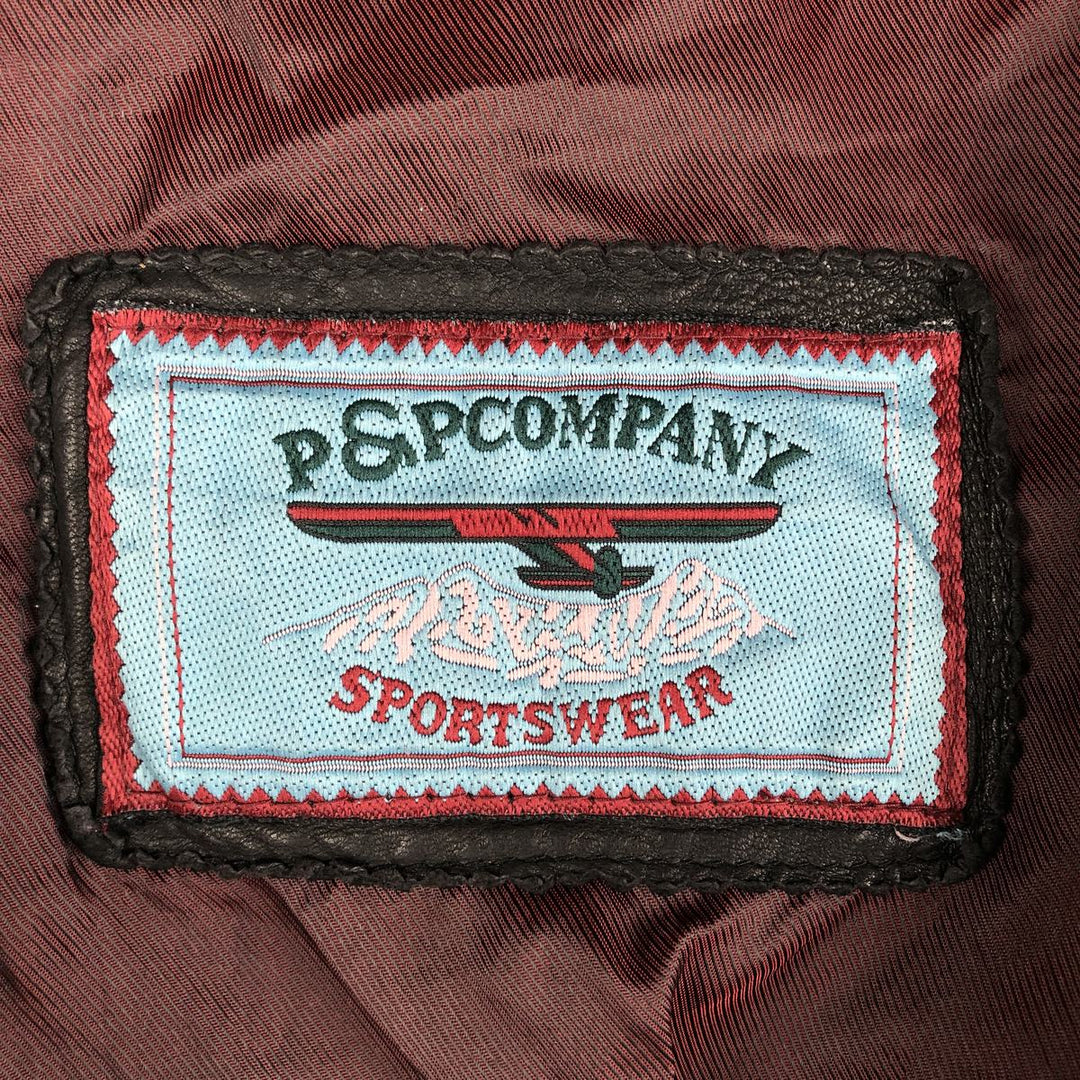 P and P COMPANY Vintage Leather Blouson, Men's XL genuine leather black type Vintage Second Hand