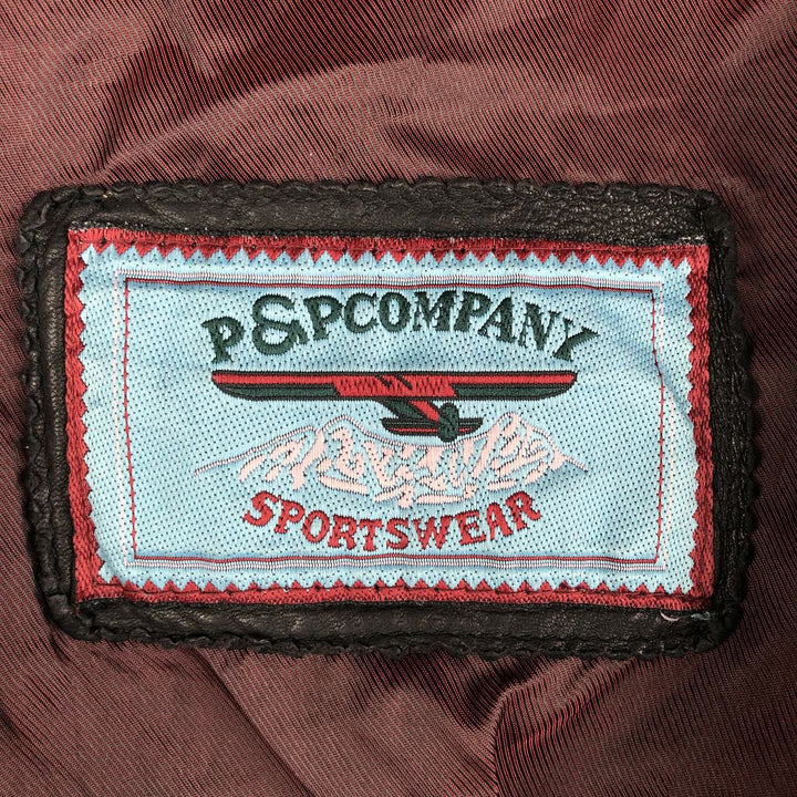 P and P COMPANY Vintage Leather Blouson, Men's XL genuine leather black type Vintage Second Hand