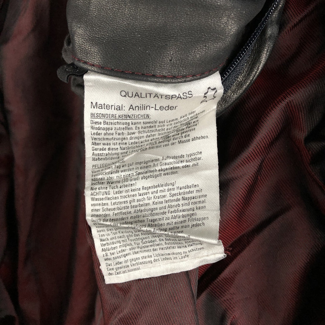 P and P COMPANY Vintage Leather Blouson, Men's XL genuine leather black type Vintage Second Hand