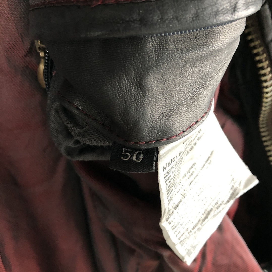 P and P COMPANY Vintage Leather Blouson, Men's XL genuine leather black type Vintage Second Hand