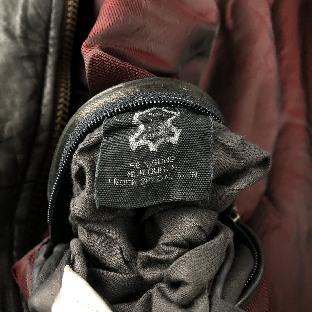 P and P COMPANY Vintage Leather Blouson, Men's XL genuine leather black type Vintage Second Hand