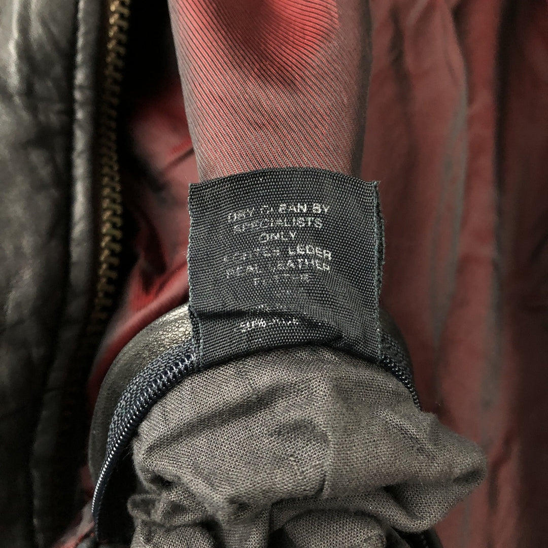 P and P COMPANY Vintage Leather Blouson, Men's XL genuine leather black type Vintage Second Hand