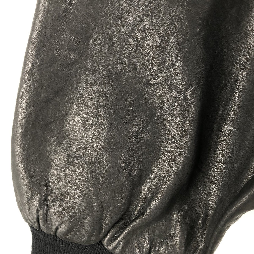 P and P COMPANY Vintage Leather Blouson, Men's XL genuine leather black type Vintage Second Hand