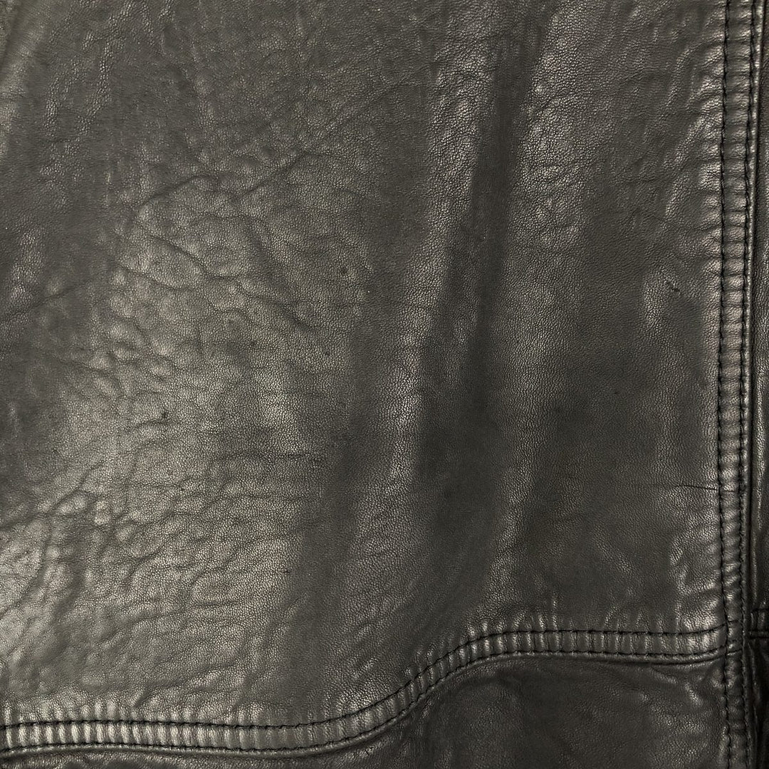 P and P COMPANY Vintage Leather Blouson, Men's XL genuine leather black type Vintage Second Hand