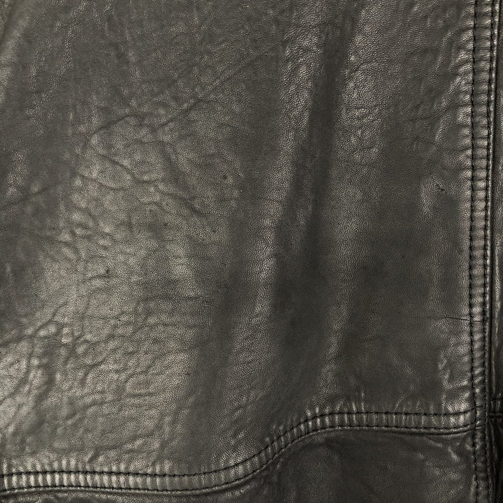 P and P COMPANY Vintage Leather Blouson, Men's XL genuine leather black type Vintage Second Hand
