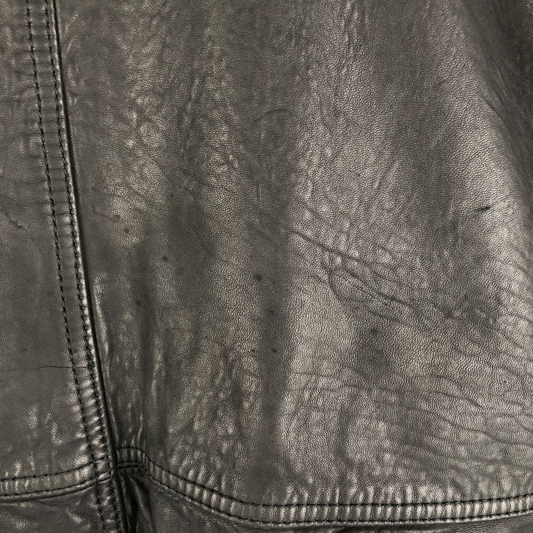 P and P COMPANY Vintage Leather Blouson, Men's XL genuine leather black type Vintage Second Hand