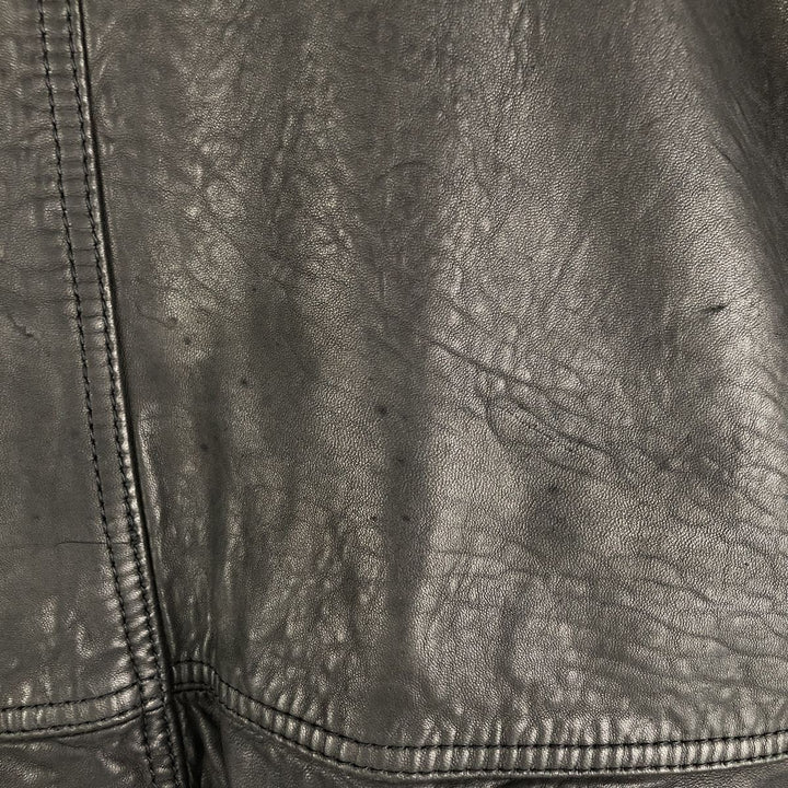P and P COMPANY Vintage Leather Blouson, Men's XL genuine leather black type Vintage Second Hand