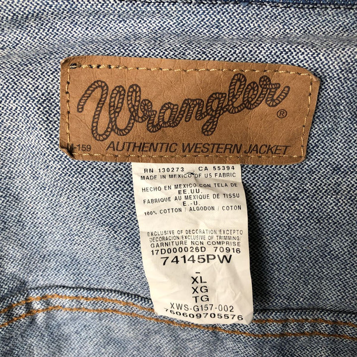 Wrangler 74145PW Western Denim Jacket, Men's XL cotton blue type Vintage Second Hand