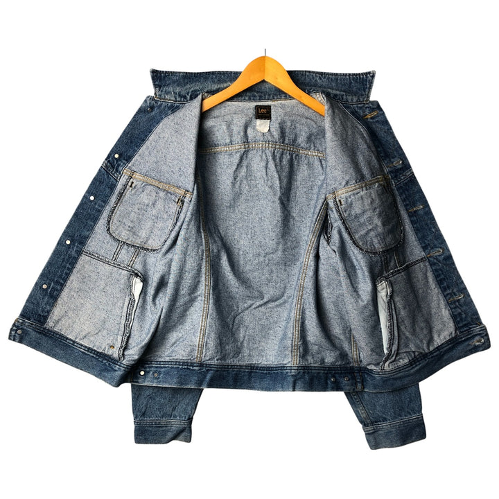Vintage 1990'S Lee denim jacket, size PATD-153438, men's size L unclear blue type Vintage Second Hand