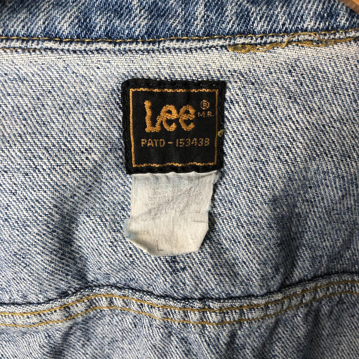 Vintage 1990'S Lee denim jacket, size PATD-153438, men's size L unclear blue type Vintage Second Hand