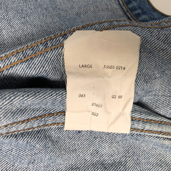 Vintage 1980'S Levi's 70503-0214 Euro Denim Jacket, Men's Size L cotton Blue type light blue Vintage Second Hand