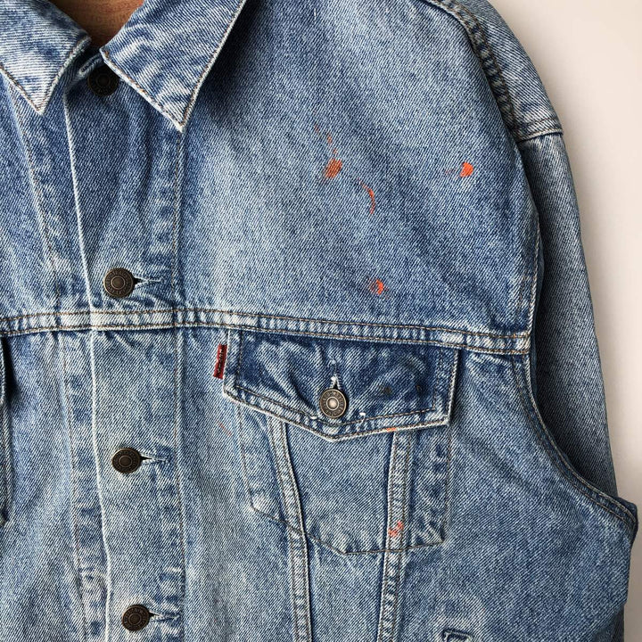 Vintage 1980'S Levi's 70503-0214 Euro Denim Jacket, Men's Size L cotton Blue type light blue Vintage Second Hand