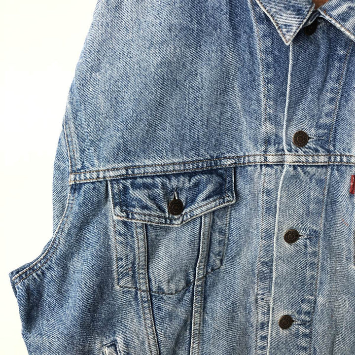 Vintage 1980'S Levi's 70503-0214 Euro Denim Jacket, Men's Size L cotton Blue type light blue Vintage Second Hand