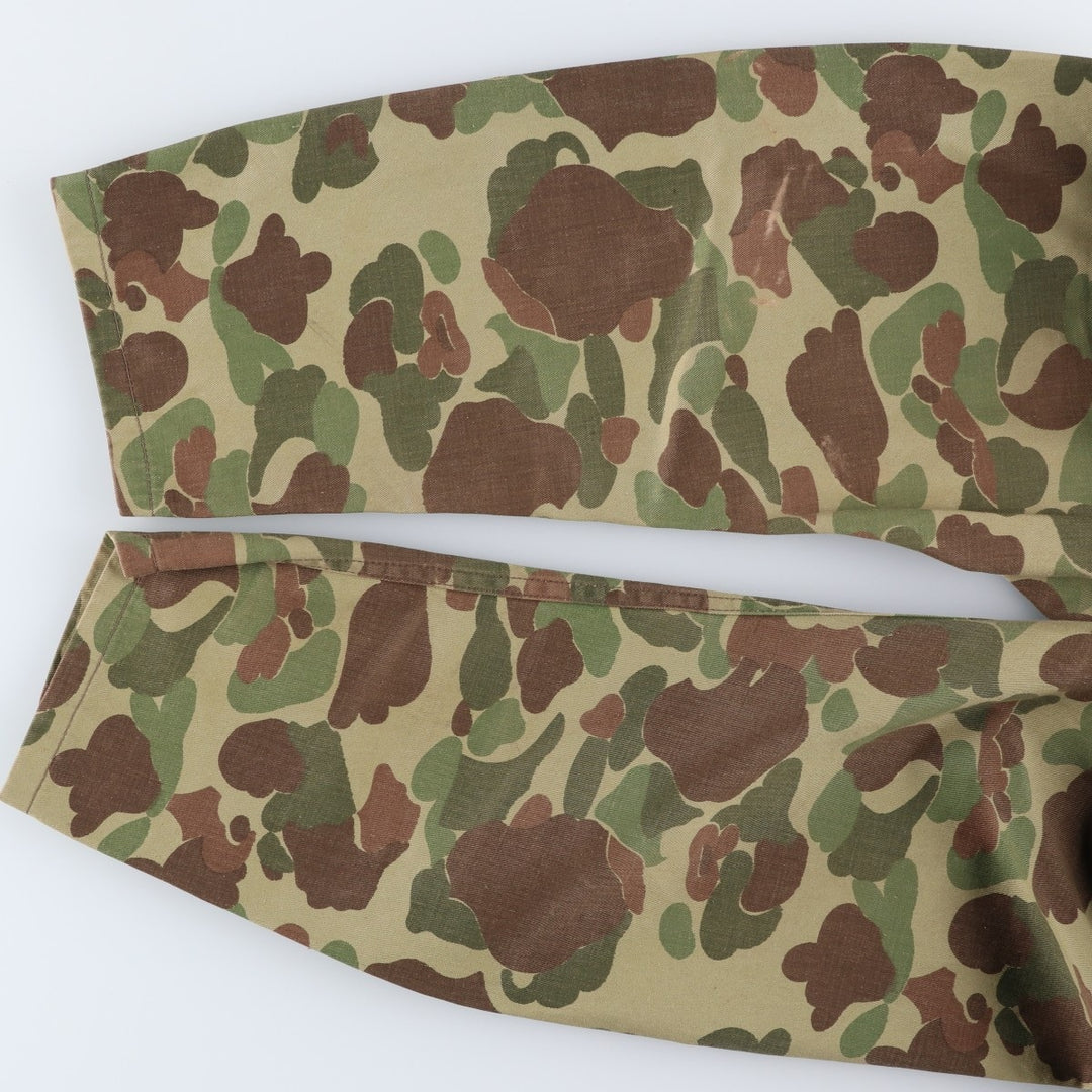 1960s-70'S 10-X America's Finest Sport Clothing Duck Hunter Camo Hunting Jacket, Made in USA, Men's Size L cotton Khaki type Vintage Second Hand