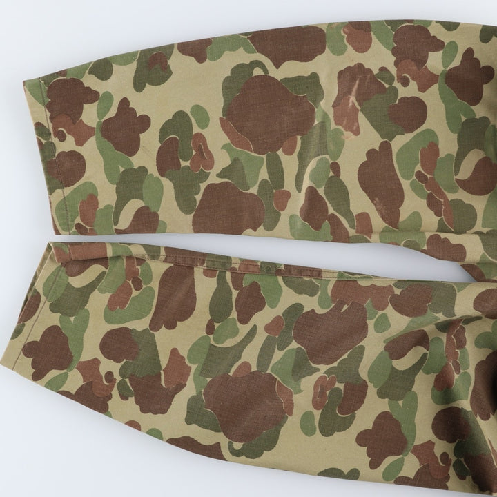 1960s-70'S 10-X America's Finest Sport Clothing Duck Hunter Camo Hunting Jacket, Made in USA, Men's Size L cotton Khaki type Vintage Second Hand