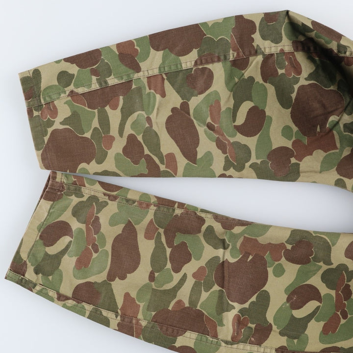 1960s-70'S 10-X America's Finest Sport Clothing Duck Hunter Camo Hunting Jacket, Made in USA, Men's Size L cotton Khaki type Vintage Second Hand