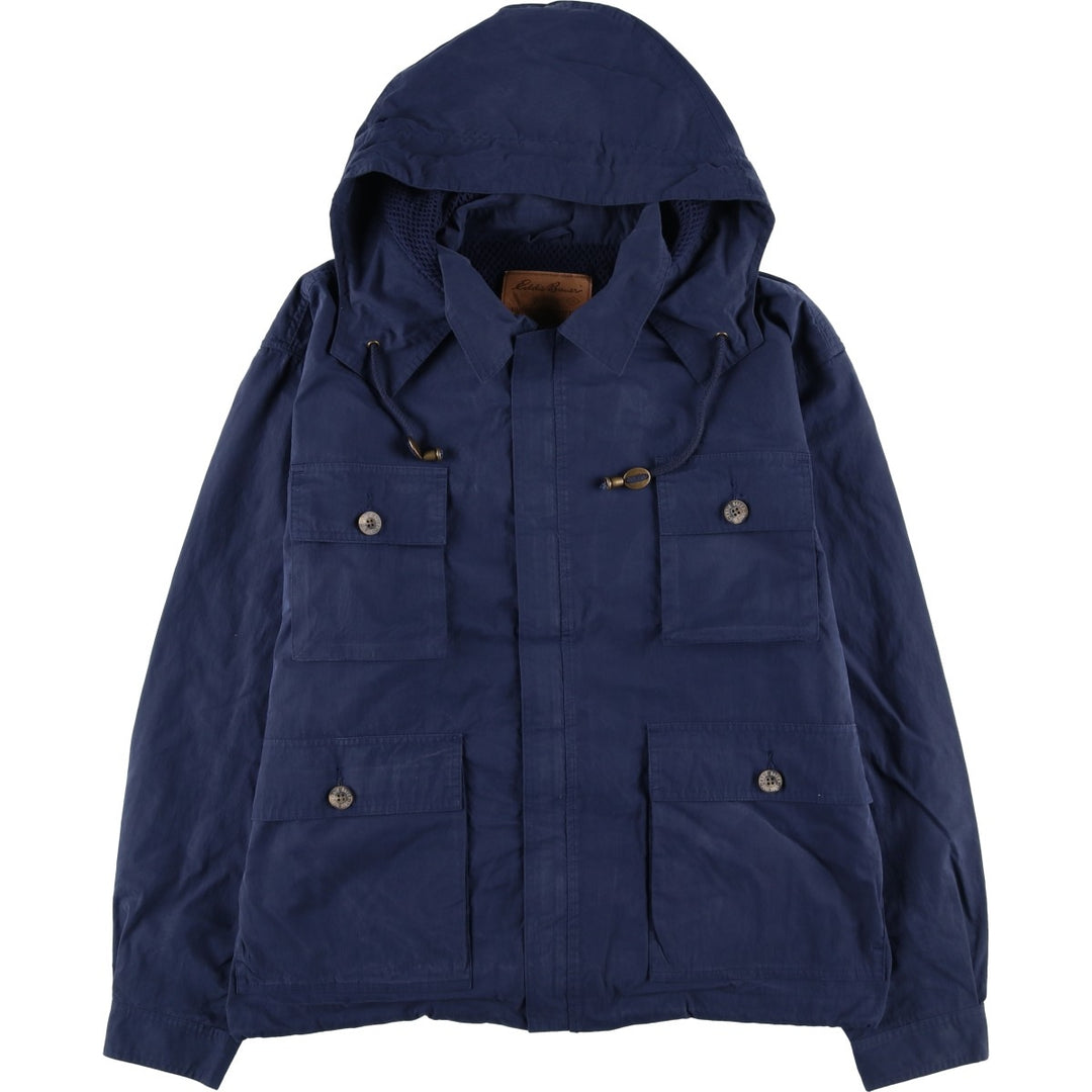 90'S Eddie Bauer Collared Mountain Parka/Shell Jacket, Men's Size XL, Vintage cotton navy blue type Vintage Second Hand
