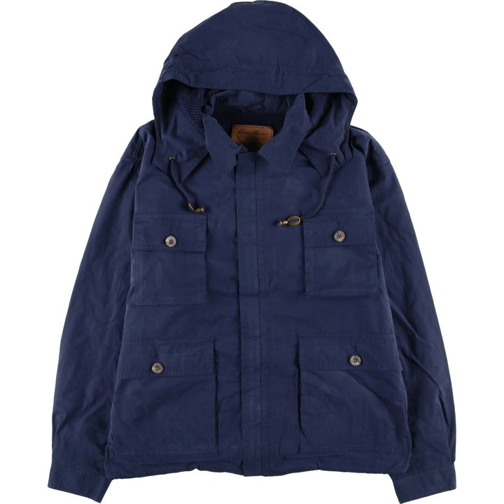 90'S Eddie Bauer Collared Mountain Parka/Shell Jacket, Men's Size XL, Vintage cotton navy blue type Vintage Second Hand