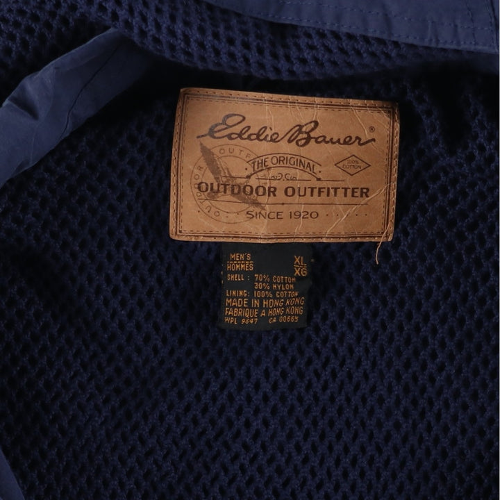 90'S Eddie Bauer Collared Mountain Parka/Shell Jacket, Men's Size XL, Vintage cotton navy blue type Vintage Second Hand