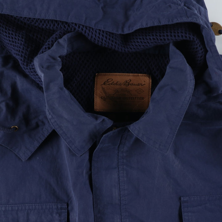 90'S Eddie Bauer Collared Mountain Parka/Shell Jacket, Men's Size XL, Vintage cotton navy blue type Vintage Second Hand