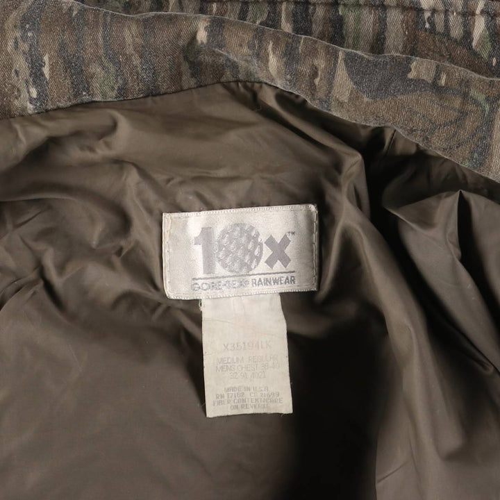 90'S 10X GORE-TEX RAINWEAR Gore-Tex Camouflage Pattern Realtree Camo Mountain Parka Shell Jacket, Men's Medium polyester Khaki type Vintage Second Hand