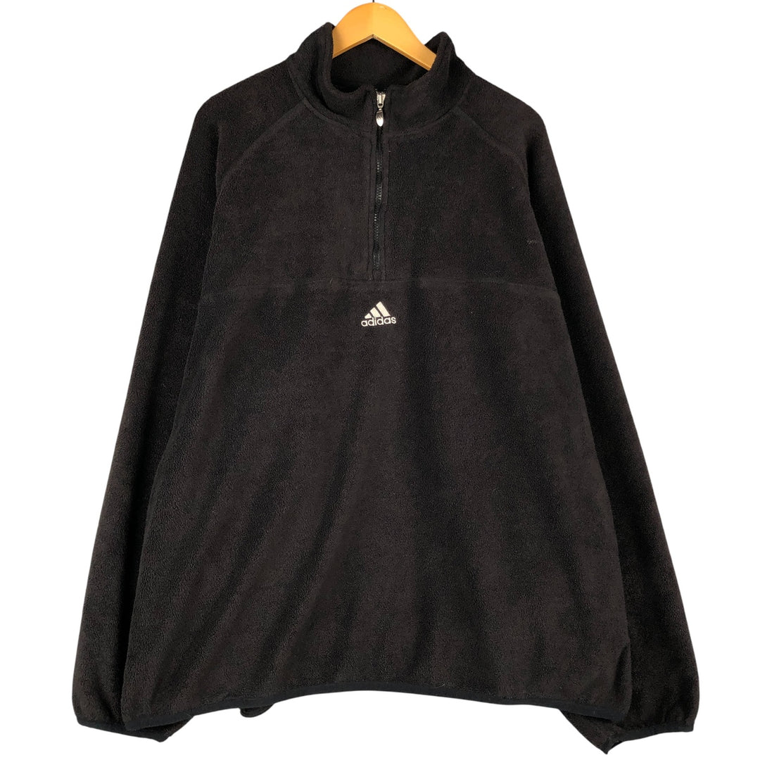 2000'S adidas TEAM half-zip fleece pullover, men's size XL polyester black type Vintage Second Hand