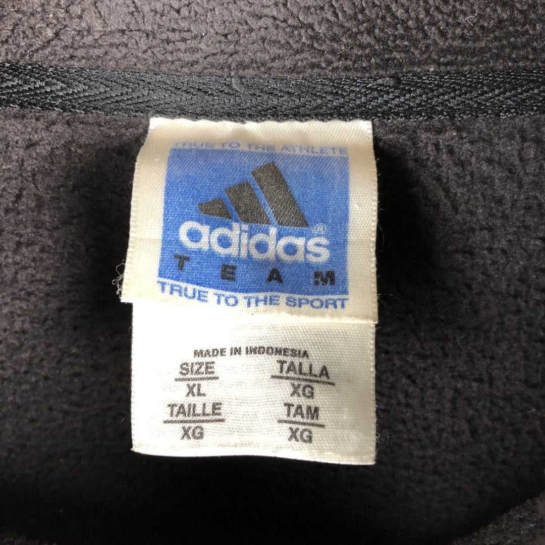 2000'S adidas TEAM half-zip fleece pullover, men's size XL polyester black type Vintage Second Hand
