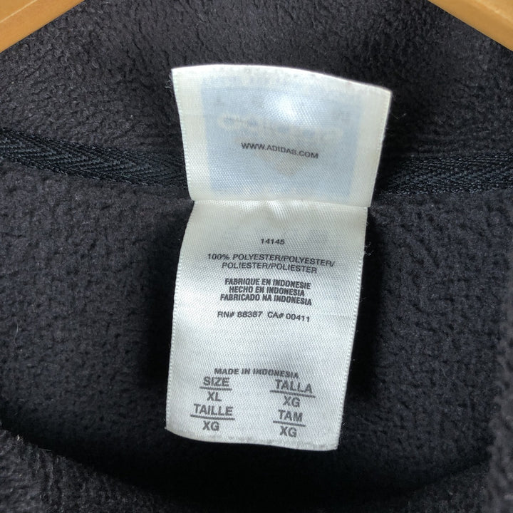 2000'S adidas TEAM half-zip fleece pullover, men's size XL polyester black type Vintage Second Hand