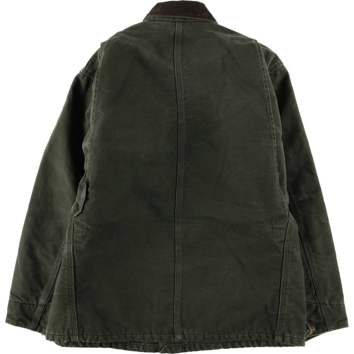 Vintage 80s-90'S Carhartt Michigan Chore Coat/Duck Coverall, Made in USA, Men's XL cotton Khaki type Vintage Second Hand