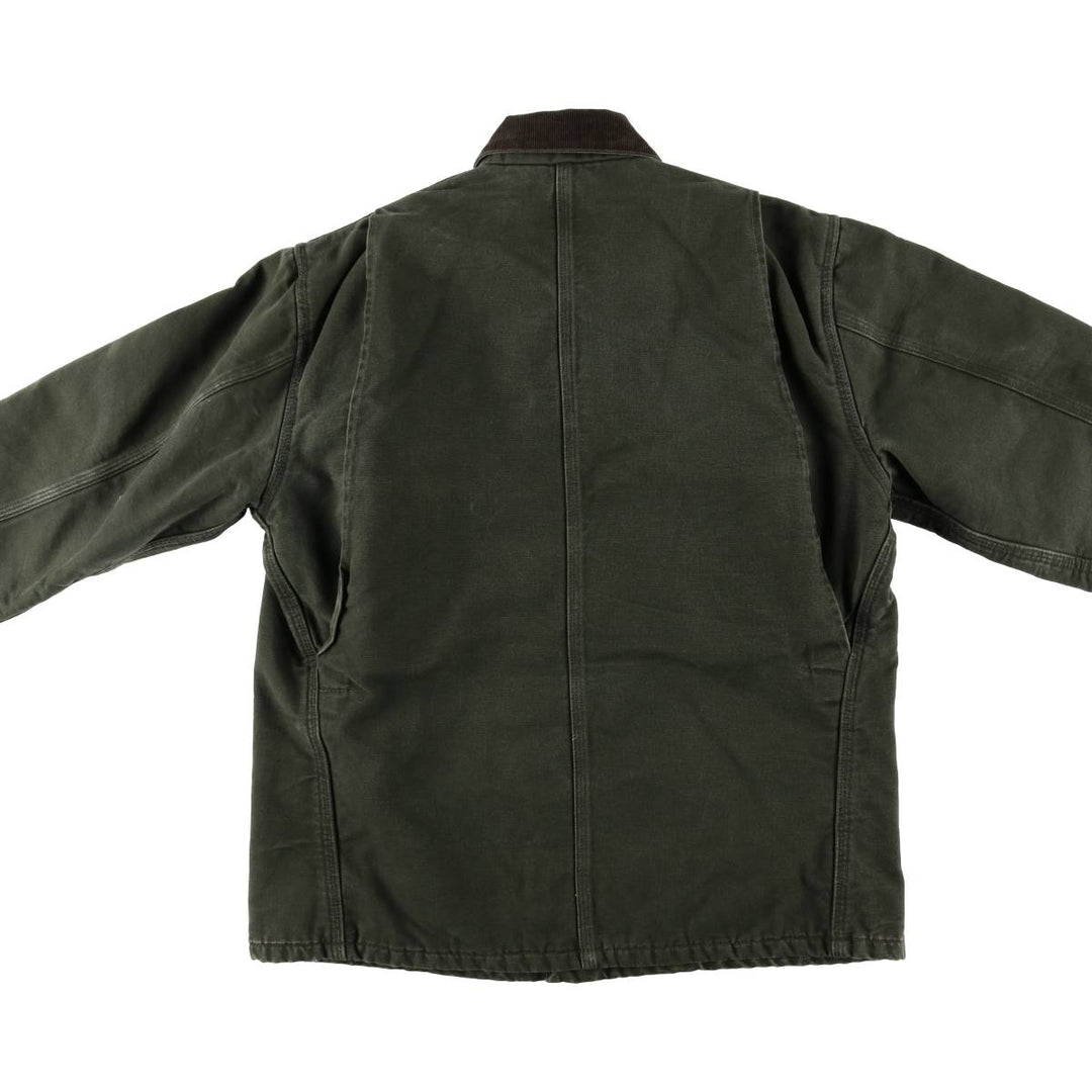 Vintage 80s-90'S Carhartt Michigan Chore Coat/Duck Coverall, Made in USA, Men's XL cotton Khaki type Vintage Second Hand