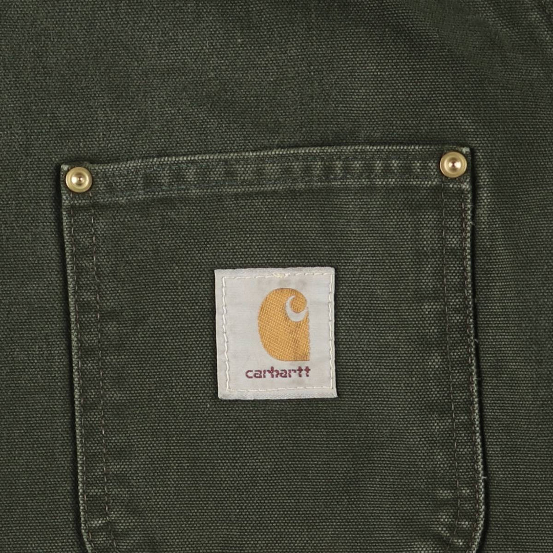 Vintage 80s-90'S Carhartt Michigan Chore Coat/Duck Coverall, Made in USA, Men's XL cotton Khaki type Vintage Second Hand