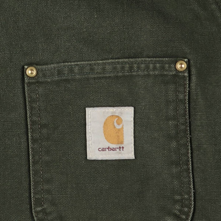 Vintage 80s-90'S Carhartt Michigan Chore Coat/Duck Coverall, Made in USA, Men's XL cotton Khaki type Vintage Second Hand