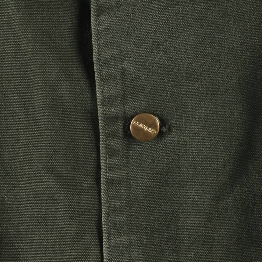 Vintage 80s-90'S Carhartt Michigan Chore Coat/Duck Coverall, Made in USA, Men's XL cotton Khaki type Vintage Second Hand