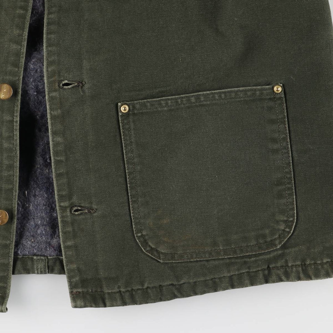 Vintage 80s-90'S Carhartt Michigan Chore Coat/Duck Coverall, Made in USA, Men's XL cotton Khaki type Vintage Second Hand