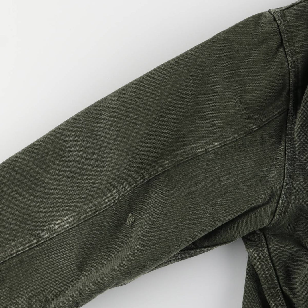 Vintage 80s-90'S Carhartt Michigan Chore Coat/Duck Coverall, Made in USA, Men's XL cotton Khaki type Vintage Second Hand