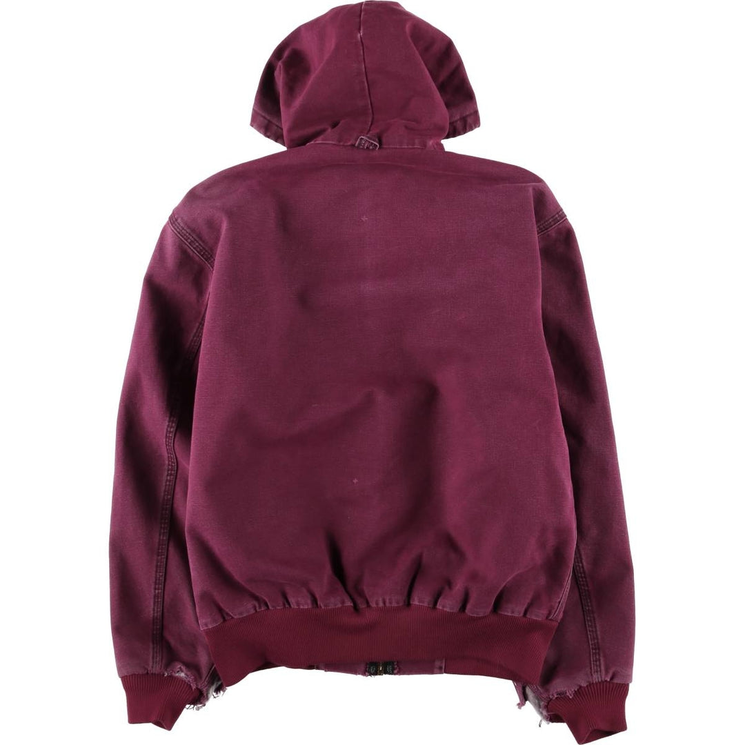 90'S Carhartt Active Jacket, Padded Duck Full-Zip Hoodie, Men's Size L, Vintage, Unknown unclear Red type red-purple Vintage Second Hand