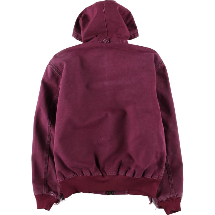 90'S Carhartt Active Jacket, Padded Duck Full-Zip Hoodie, Men's Size L, Vintage, Unknown unclear Red type red-purple Vintage Second Hand