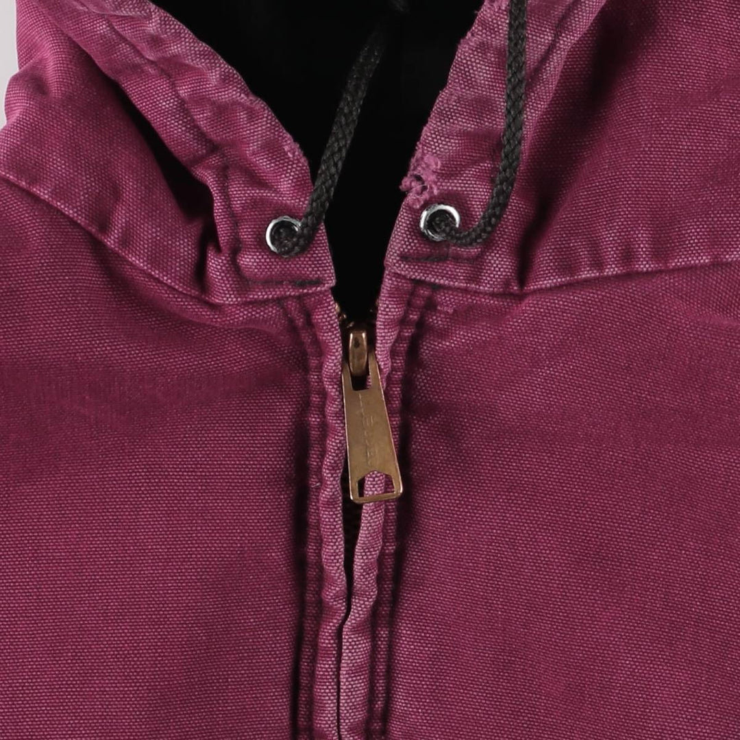 90'S Carhartt Active Jacket, Padded Duck Full-Zip Hoodie, Men's Size L, Vintage, Unknown unclear Red type red-purple Vintage Second Hand