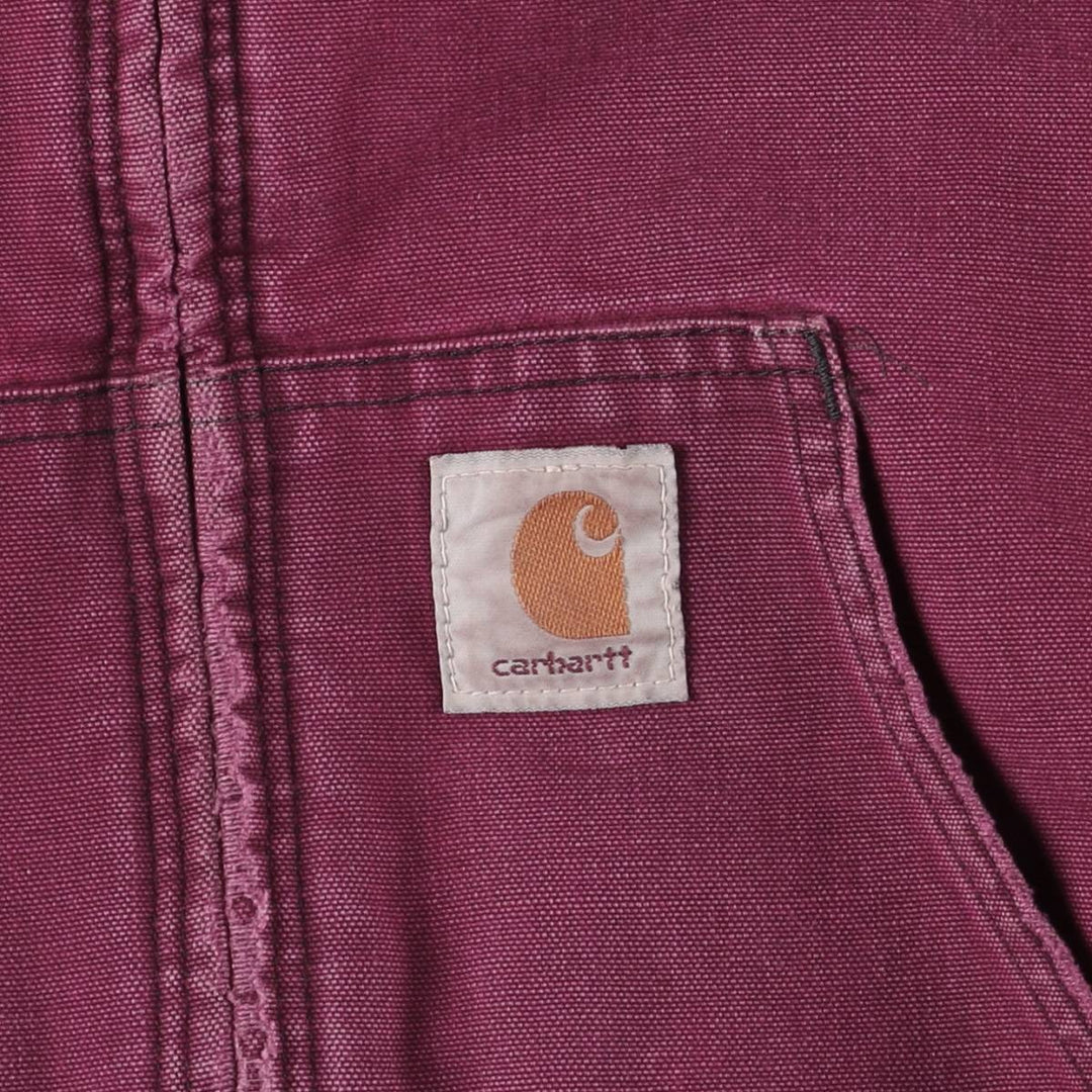 90'S Carhartt Active Jacket, Padded Duck Full-Zip Hoodie, Men's Size L, Vintage, Unknown unclear Red type red-purple Vintage Second Hand