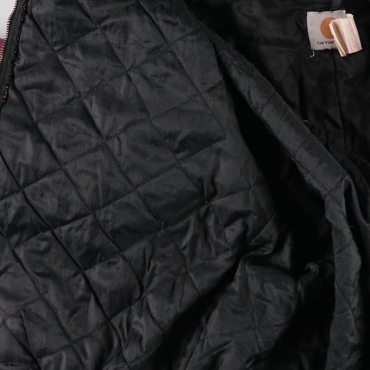 90'S Carhartt Active Jacket, Padded Duck Full-Zip Hoodie, Men's Size L, Vintage, Unknown unclear Red type red-purple Vintage Second Hand