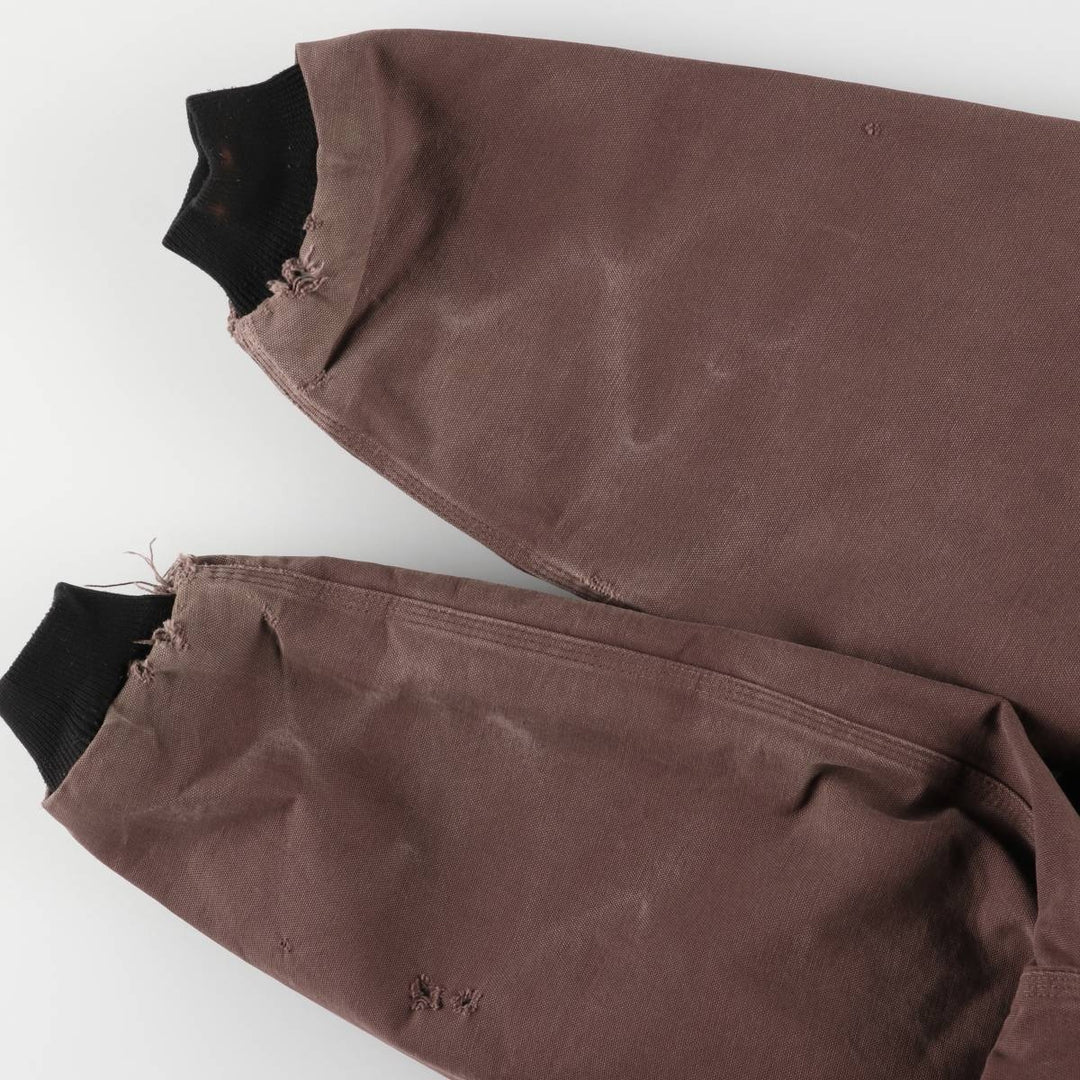 Oversized 80s-90'S Carhartt Active Jacket, Padded Duck Full-Zip Hoodie, Men's Size XXXL cotton red type reddish brown Vintage Second Hand