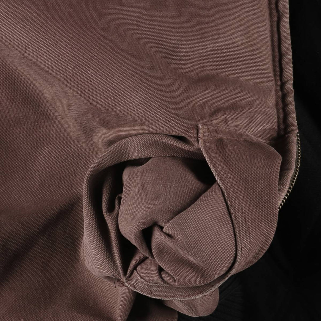 Oversized 80s-90'S Carhartt Active Jacket, Padded Duck Full-Zip Hoodie, Men's Size XXXL cotton red type reddish brown Vintage Second Hand