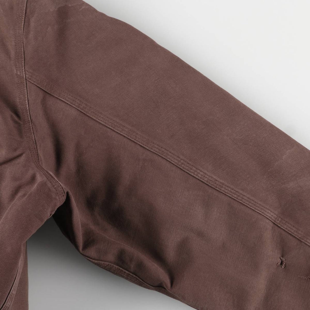 Oversized 80s-90'S Carhartt Active Jacket, Padded Duck Full-Zip Hoodie, Men's Size XXXL cotton red type reddish brown Vintage Second Hand