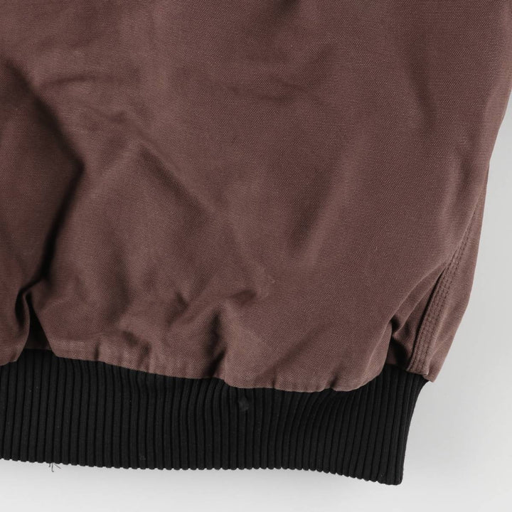 Oversized 80s-90'S Carhartt Active Jacket, Padded Duck Full-Zip Hoodie, Men's Size XXXL cotton red type reddish brown Vintage Second Hand