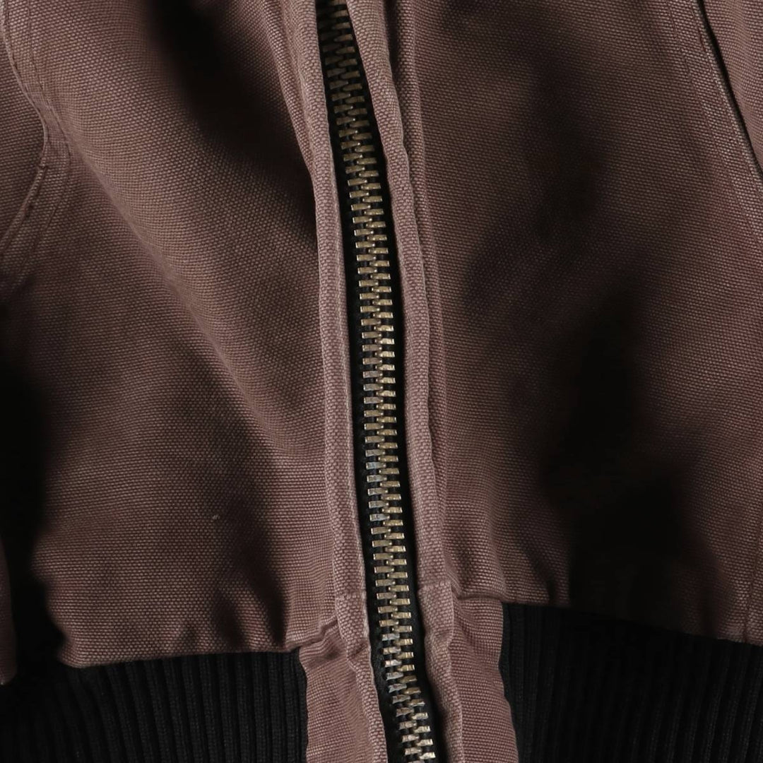 Oversized 80s-90'S Carhartt Active Jacket, Padded Duck Full-Zip Hoodie, Men's Size XXXL cotton red type reddish brown Vintage Second Hand