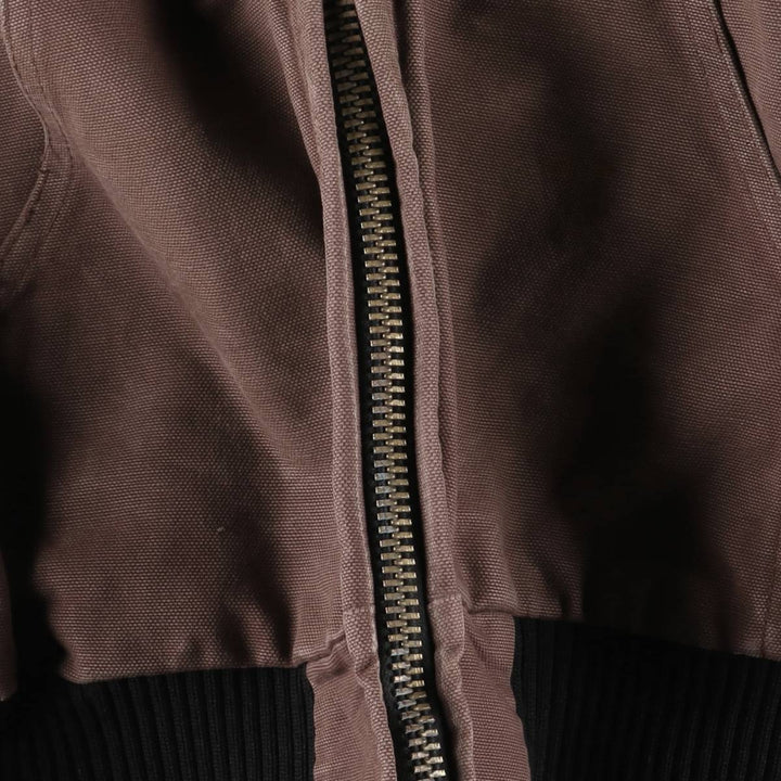 Oversized 80s-90'S Carhartt Active Jacket, Padded Duck Full-Zip Hoodie, Men's Size XXXL cotton red type reddish brown Vintage Second Hand